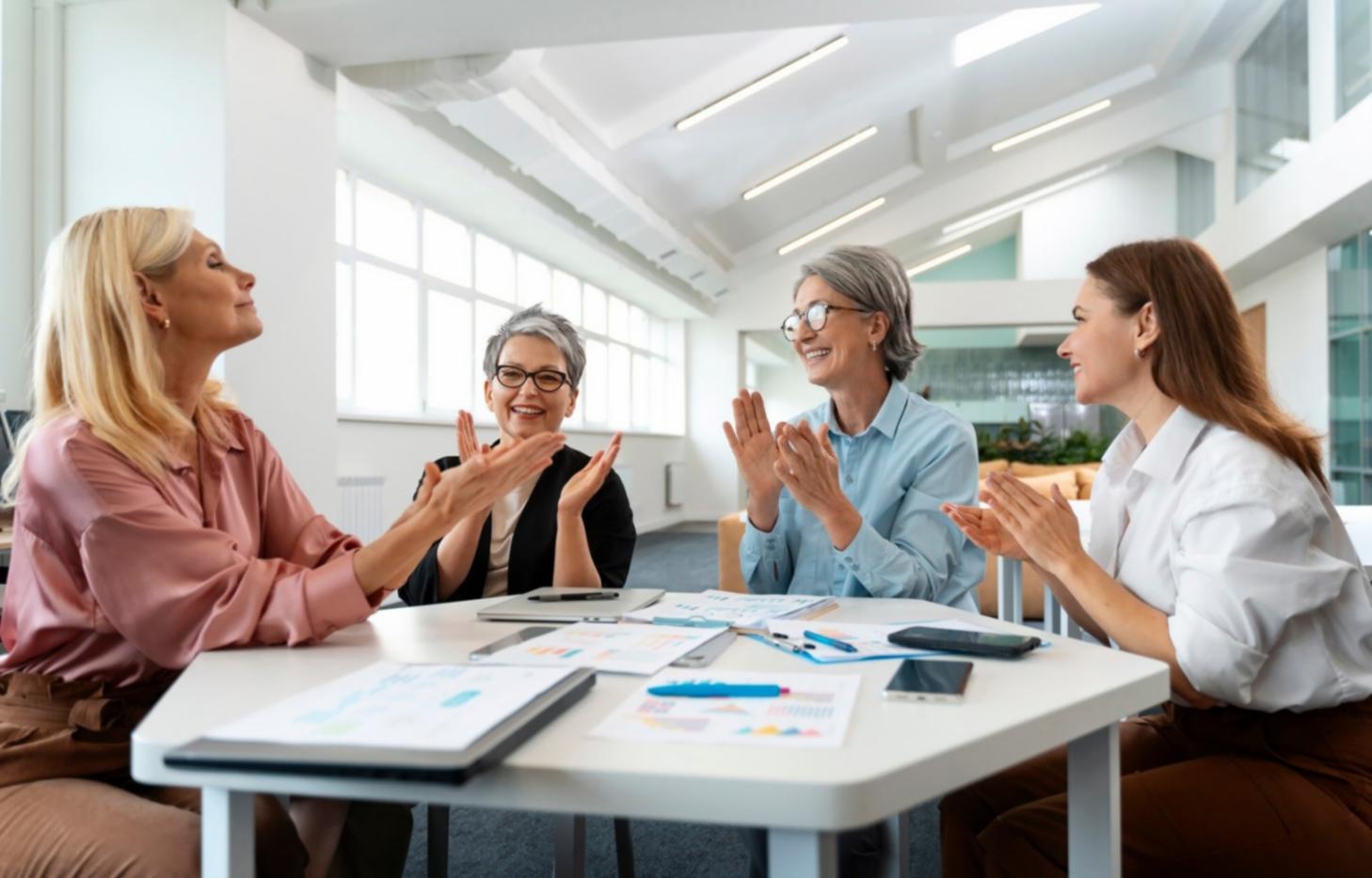 Equipo de trabajo colaborando en la revisión de presupuestos trimestrales y análisis de variaciones financieras
